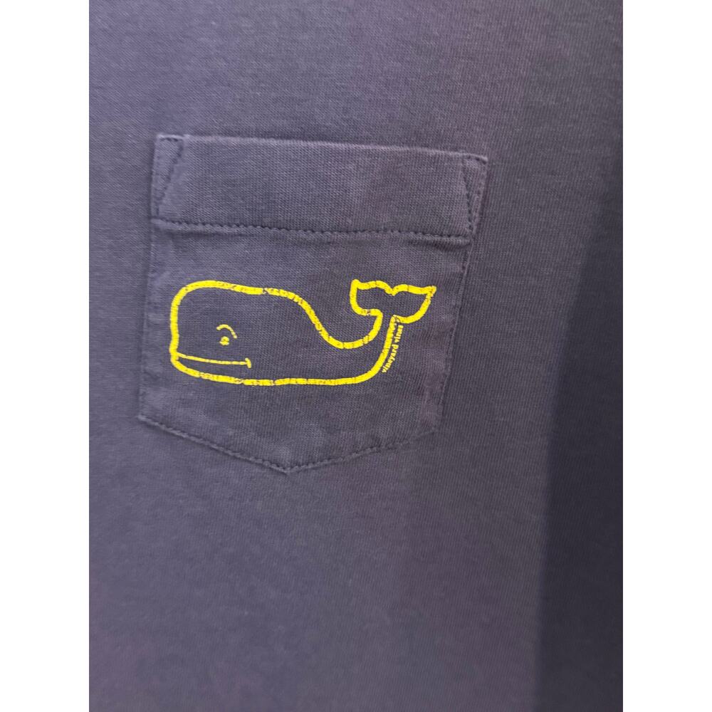 Vineyard Vines Long Sleeve Pocket Tee Women Size L Blue Yellow Whale Graphic - Picture 7 of 10